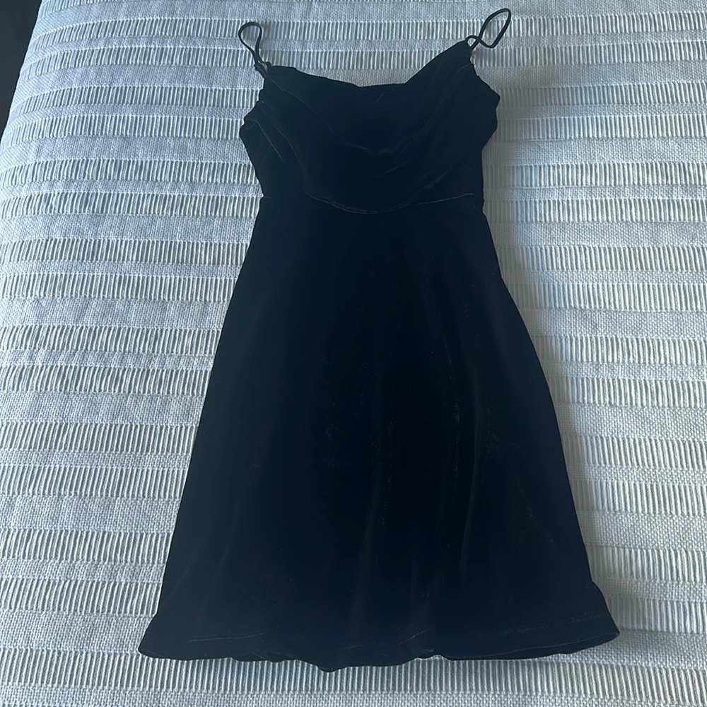 UO Black Velvet Mini Dress 🖤
